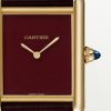 CARTIER TANK LOUIS YELLOW GOLD LARGE MODEL RED DIAL