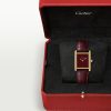 CARTIER TANK LOUIS YELLOW GOLD LARGE MODEL RED DIAL