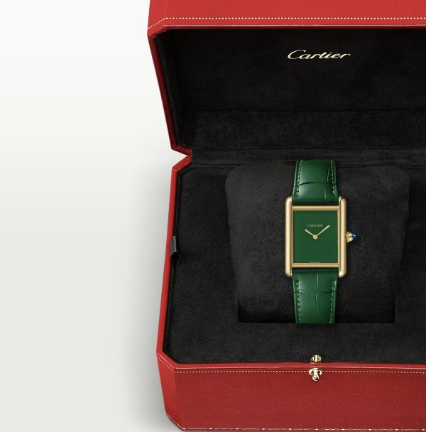 CARTIER TANK LOUIS YELLOW GOLD LARGE MODEL GREEN DIAL