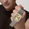 CARTIER SANTOS YELLOW GOLD DIAMOND BEZEL