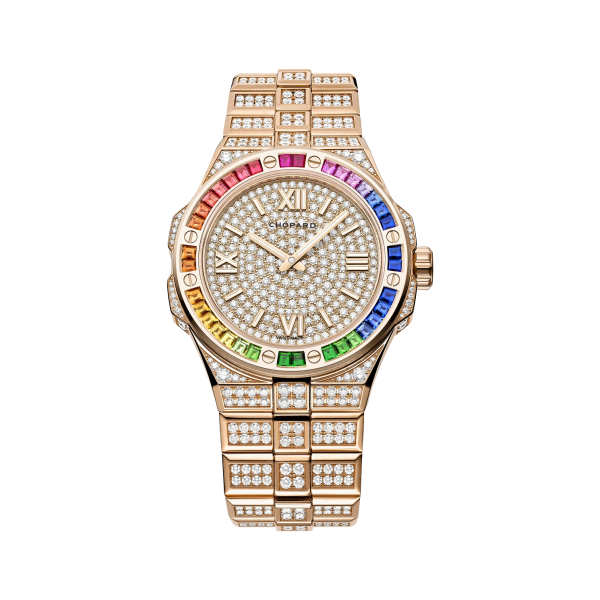 Chopard Alpine Eagle 41 Rose Gold Diamonds Colored Sapphires Brand new
