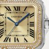 CARTIER SANTOS YELLOW GOLD DIAMOND BEZEL