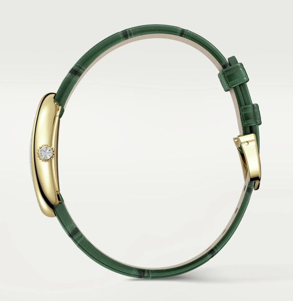 CARTIER BAIGNOIRE YELLOW GOLD DIAMOND BEZEL WHITE DIAL