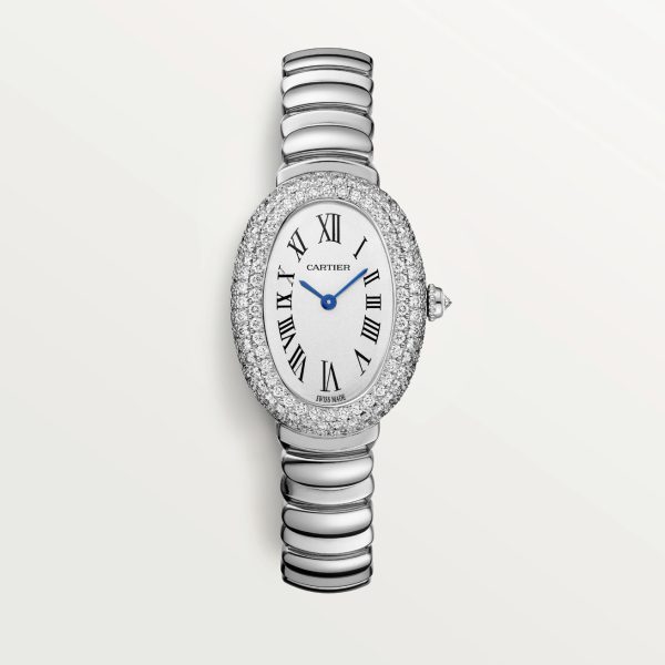 CARTIER BAIGNOIRE WHITE GOLD DIAMOND BEZEL