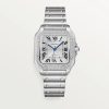 CARTIER SANTOS STEEL DIAMOND BEZEL MEDIUM MODEL
