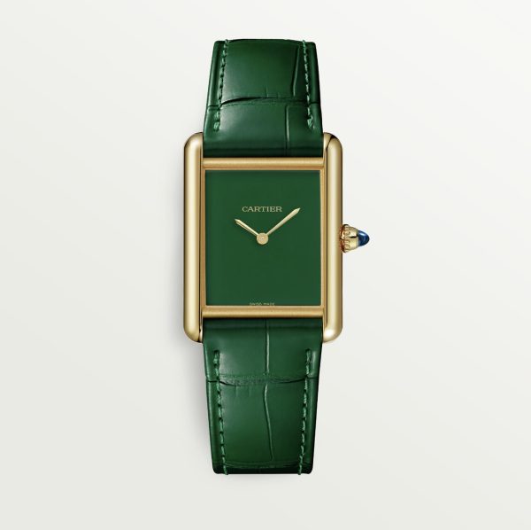 CARTIER TANK LOUIS YELLOW GOLD LARGE MODEL GREEN DIAL