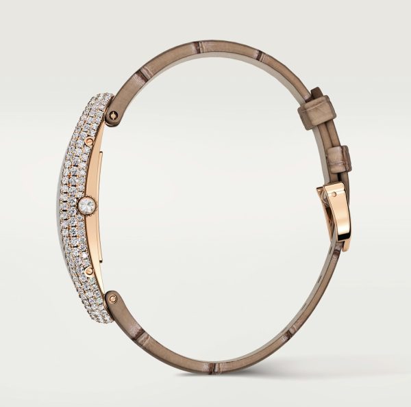 CARTIER BAIGNOIRE ALLONGÉE ROSE GOLD DIAMOND MEDIUM MODEL