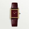 CARTIER TANK LOUIS YELLOW GOLD LARGE MODEL RED DIAL