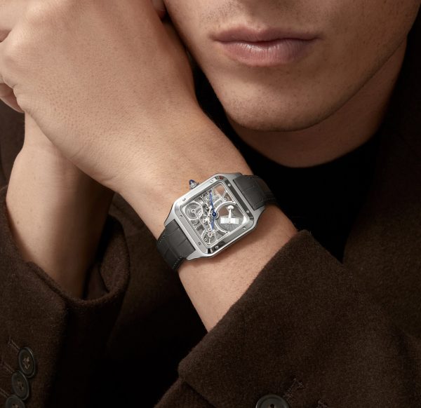 CARTIER SANTOS-DUMONT SKELETON WATCH WITH MICRO-ROTOR