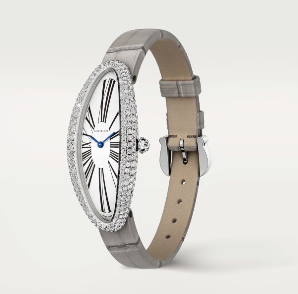 CARTIER BAIGNOIRE ALLONGÉE WHITE GOLD DIAMOND MEDIUM MODEL