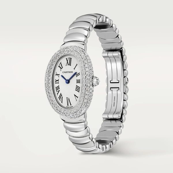 CARTIER BAIGNOIRE WHITE GOLD DIAMOND BEZEL