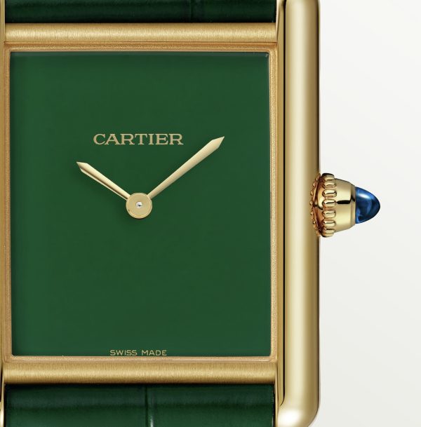 CARTIER TANK LOUIS YELLOW GOLD LARGE MODEL GREEN DIAL