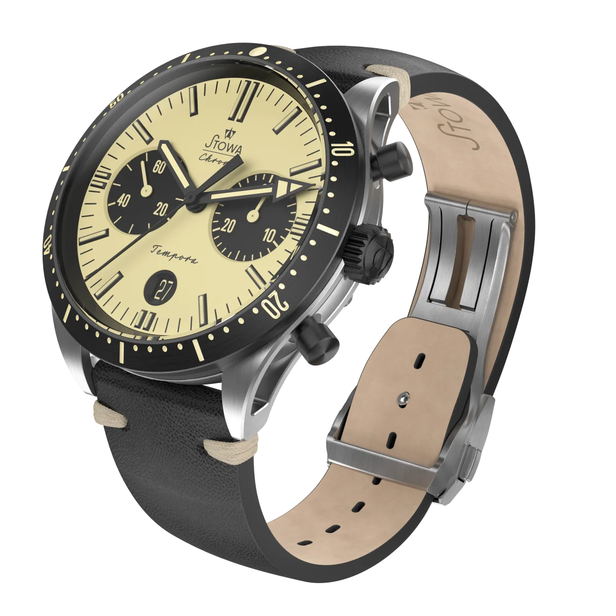 Đồng hồ Stowa Tempora Big Eye Beige