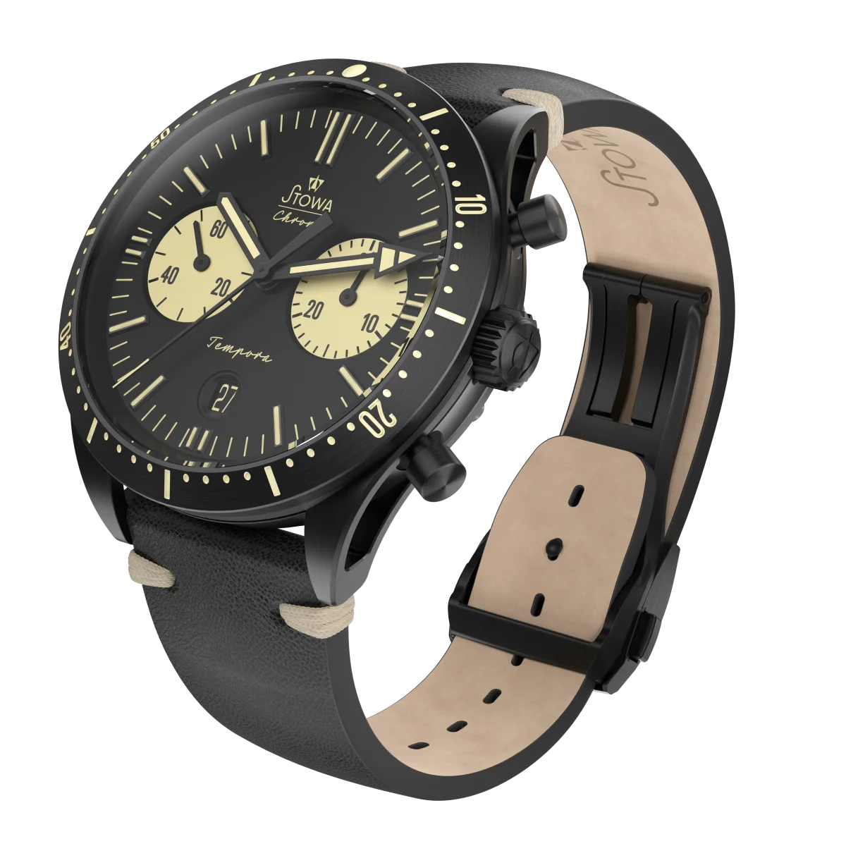 Đồng hồ Stowa Tempora Big Eye Black