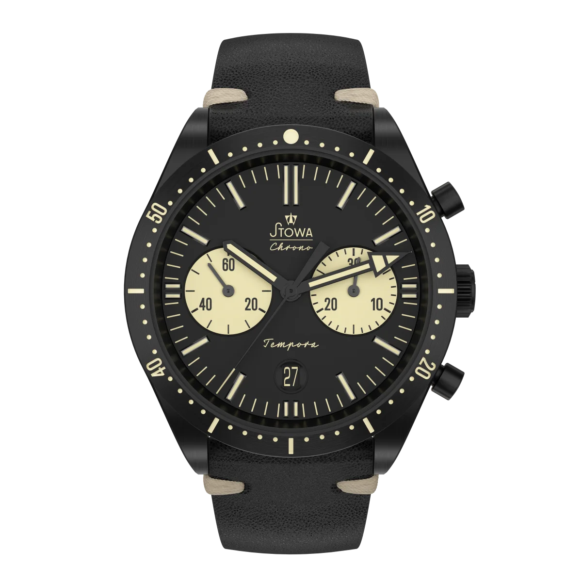 Đồng hồ Stowa Tempora Big Eye Black