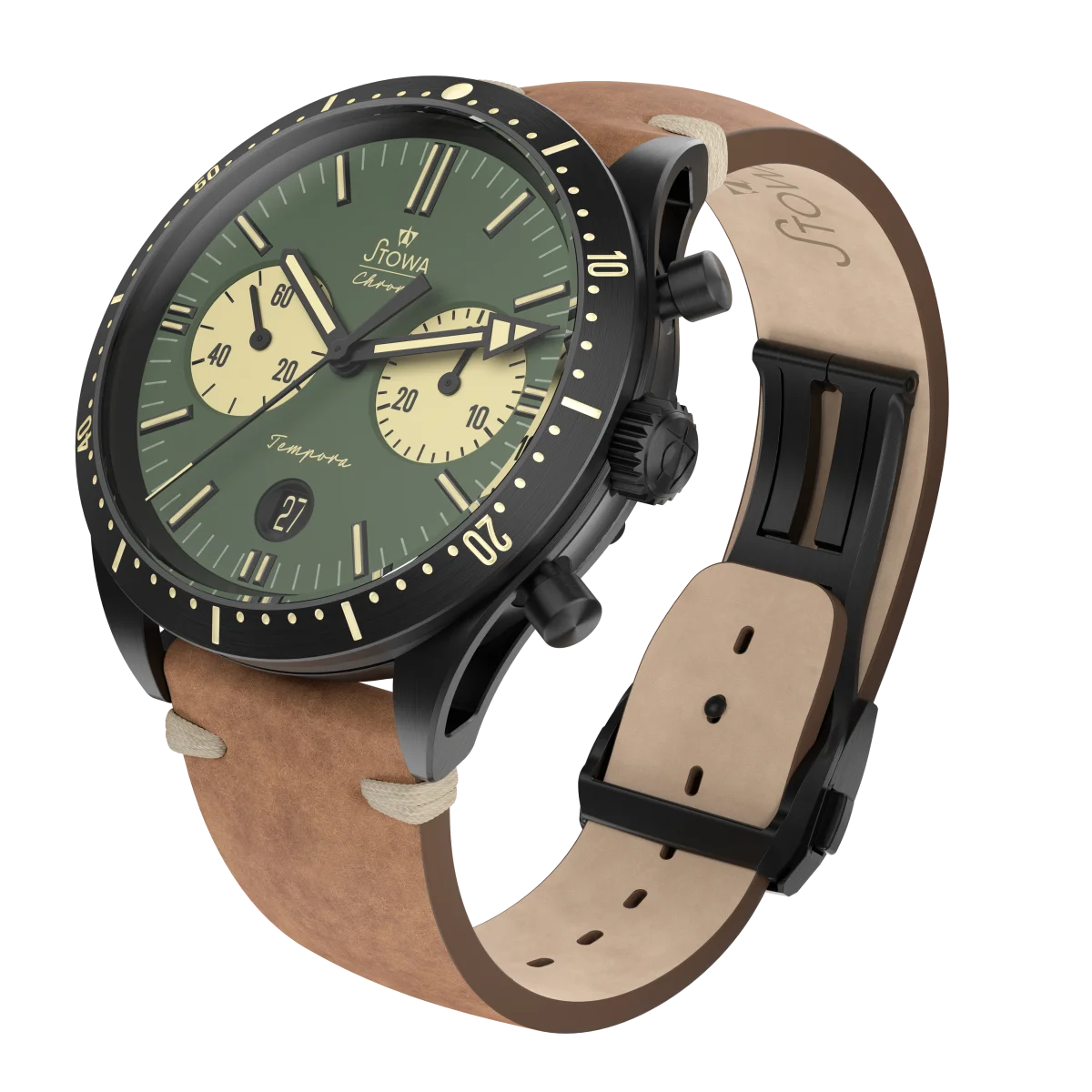 Đồng hồ Stowa Tempora Big Eye Green